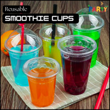 Reusable clear smoothie for sale  LEICESTER