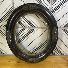 Moldura oval antiga de madeira escura ouro envelhecido acabamento Gesso compatível com quadrado 8x10 comprar usado  Enviando para Brazil