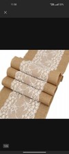 JUTOWY BIEŻNIK NA STÓŁ BOHO RUSTYKALNY Z KORONKĄ 275 CM. x 30 CM.__2 SZTUKI na sprzedaż  PL