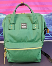 HIMAWARI MOCHILA DE LONA IMPERMEÁVEL BOLSA PARA LAPTOP NOVA SEM ETIQUETA, VERDE VIBRANTE COM OURO comprar usado  Enviando para Brazil