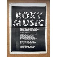 Roxy music melody for sale  CHESTERFIELD