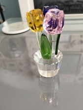 Glass tulips vase for sale  NOTTINGHAM
