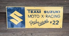 Placa de metal vintage TEAM SUZUKI MOTO-X- RACING PAUL CALDWELL #22  comprar usado  Enviando para Brazil