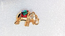 Broche cobertor esmalte olho strass elefante tom dourado NLH NAT LANDAU HYMAN, usado comprar usado  Enviando para Brazil