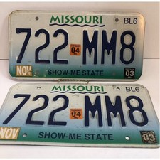 Missouri license plate for sale  Dexter