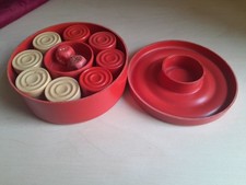 Jogo vintage da URSS década de 1970, damas em uma rodada, caixa vermelha. comprar usado  Enviando para Brazil