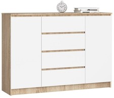 AKORD KOMODA K140 2D 4SZ CLP DĄB SONOMA / BIAŁY na sprzedaż  PL