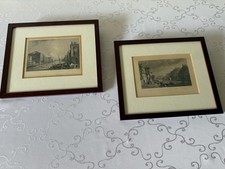 Antyczne Miedzioryty XIX Wiek Komplet 2 szt Wenecja , Canaletto , Ruiny Oryginał, używany na sprzedaż  PL