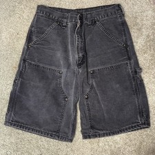 RARO Vintage Carhartt B80 BLK Preto Desbotado Joelho Duplo Carpinteiro Curto 32x9 EUA comprar usado  Enviando para Brazil
