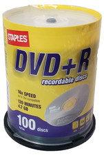 Discos graváveis Staples DVD+R 4,7 GB 120 minutos - 100 discos, usado comprar usado Discos graváveis Staples DVD+R 4,7 GB 120 minutos - 100 discos, usado comprar usado  Enviando para Brazil