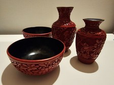 Chinese lacquered cinnabar usato  Mira