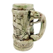 Caneca de pedra vintage feita à mão cerâmica cabo de raposa vida selvagem veado cena de caça comprar usado  Enviando para Brazil