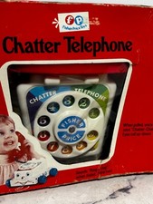 Używany, Vintage 1961 Fisher Price Chatter Telefon - Otwarta skrzynka (starzenie) wewnątrz (fabrycznie nowy) na sprzedaż  Wysyłka do Poland