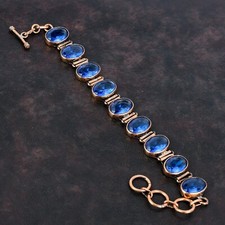 Pulseira ajustável de quartzo tanzanita feita à mão cobre étnico presente joia 6,0" comprar usado  Enviando para Brazil