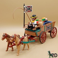 Playmobil carreta soldados sudistas-carro confederado-suministros-provisiones comprar usado  Enviando para Brazil