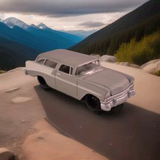 1956 Chevy Nomad Station Wagon cinza branco acelerador completo foose fundido 1:64, usado comprar usado  Enviando para Brazil