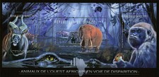 Selo de animal selvagem elefante Tragelaphus Eurycherus Loxodonia gorila africano, sem marca de charneira comprar usado  Enviando para Brazil