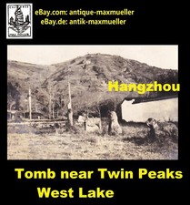 Usado, China Hangzhou 杭州市 Túmulo perto de Twin Peaks West Lake 4x original. fotos dos anos 1900/1910 comprar usado  Enviando para Brazil