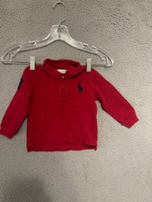 Camisa polo Ralph Lauren bebê meninos manga longa tamanho 18 meses algodão vermelho comprar usado  Enviando para Brazil