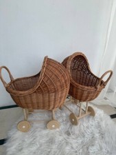 NOVO carrinho de boneca de vime natural carrinho de bebê carrinho de bebê carrinho de boneca feito à mão, usado comprar usado  Enviando para Brazil