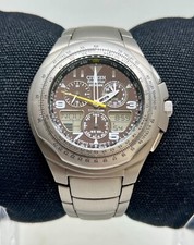 Citizen Eco-Drive Skyhawk World Timer relógio masculino titânio excelente estado comprar usado  Enviando para Brazil