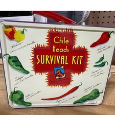 Dave's Gourmet Chile Heads kit de sobrevivência lancheira de metal novidade infantil comprar usado  Enviando para Brazil