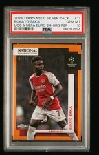 2024 TOPPS CHROM NSCC BUKAYO SAKA POMARAŃCZOWY REFRAKTOR #17/25 PSA 10 Pop 3 na sprzedaż  Wysyłka do Poland