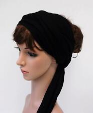 Faixa de cabeça elástica, envoltório de cabeça, bandana de cabelo, envoltório de cabelo, laço de cabelo lenço preto comprar usado  Enviando para Brazil