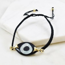 Pulseira turca Evil Eye preta acrílica grega Mati ouro miçangas cordão da amizade comprar usado  Enviando para Brazil