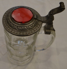 Glas bierkrug zinndeckel gebraucht kaufen  Oberau