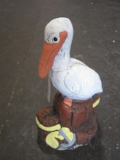 Pelicano no poste de pedra de concreto cimento pintado 11" comprar usado  Enviando para Brazil
