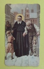 SAN Vincenzo DE PAOLI RARO ANTICO   SANTINO CON PREGHIERA, usado comprar usado  Enviando para Brazil