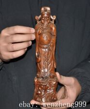 Estátua de plutus chinesa antiga de madeira de buxo esculpida em dinheiro Deus da riqueza 10" comprar usado  Enviando para Brazil