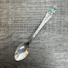 Colher lembrança vintage Navajo indiana criança bebê prata esterlina turquesa 3,75” de comprimento comprar usado  Enviando para Brazil