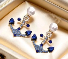 Anchor earrings pearl for sale  Sulphur Springs