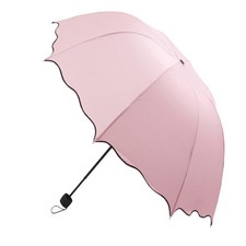 Triple Folding Dome Ruffled Parasol Sun Rain Umbrella Anti-UV Parasol (Pink) na sprzedaż Triple Folding Dome Ruffled Parasol Sun Rain Umbrella Anti-UV Parasol (Pink) na sprzedaż  Wysyłka do Poland