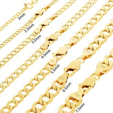 Pulseira masculina feminina de ouro amarelo 10K 2mm-7.5mm corrente cubana freio 7"-30" comprar usado  Enviando para Brazil