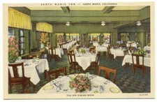 Cartão postal de linho vintage Santa Maria Inn The Dining Room Califórnia comprar usado  Enviando para Brazil