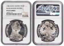 *** NGC *** AUSTRIA *** THALER 1780 MARIA THERESA *** PROVA *** PF63 CAMEO ***t3 comprar usado  Enviando para Brazil