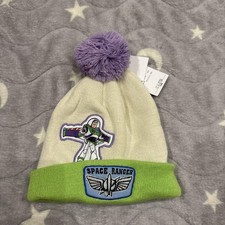 Buzz Lightyear Dzianinowa czapka 50cm Kremowa Zielona, Fioletowy Pompon, Haftowany, na sprzedaż  Wysyłka do Poland