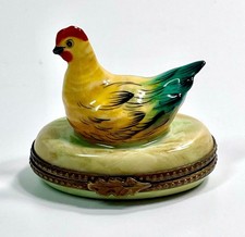 Caixa de bugigangas de porcelana Limoges França ninho de galinha frango comprar usado Caixa de bugigangas de porcelana Limoges França ninho de galinha frango comprar usado  Enviando para Brazil