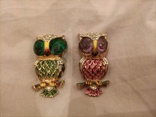 Duette owl brooches usato  Roma