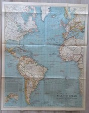 National Geographic Map of the Atlantic Ocean. (July, 1939). na sprzedaż  PL
