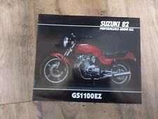 Folheto de vendas de motocicletas SUZUKI GS1100EZ EUA E ALASCA 1982 comprar usado  Enviando para Brazil