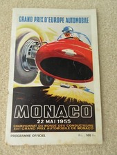 PROGRAMA MONACO F1 GRAND PRIX 1955. MOTOR RACE. FANGIO. MOSS. ASCARI. HAWTHORN. comprar usado  Enviando para Brazil