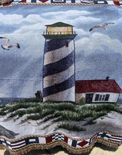 Cobertor afegão tecido farol vintage franja 60 x 51 praia náutica LEIA comprar usado  Enviando para Brazil