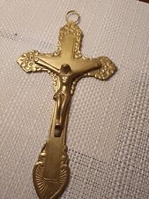 Vintage brass cross for sale  LUTON