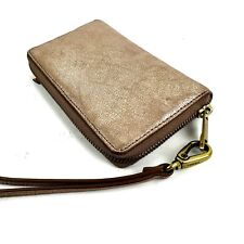 Carteira Fossil Emma ouro rosa metálica com zíper ao redor suporte para celular comprar usado  Enviando para Brazil