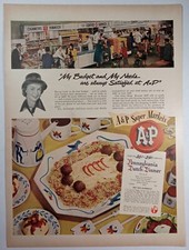 Mercearia A&P Supermercado Checkout Alimentos Cozinha Colorido Vintage Impressão Anúncio comprar usado  Enviando para Brazil