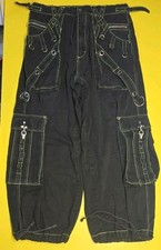 Calça cargo Tripp NYC masculina grande verde/preta vintage com correntes e mangas originais  comprar usado  Enviando para Brazil